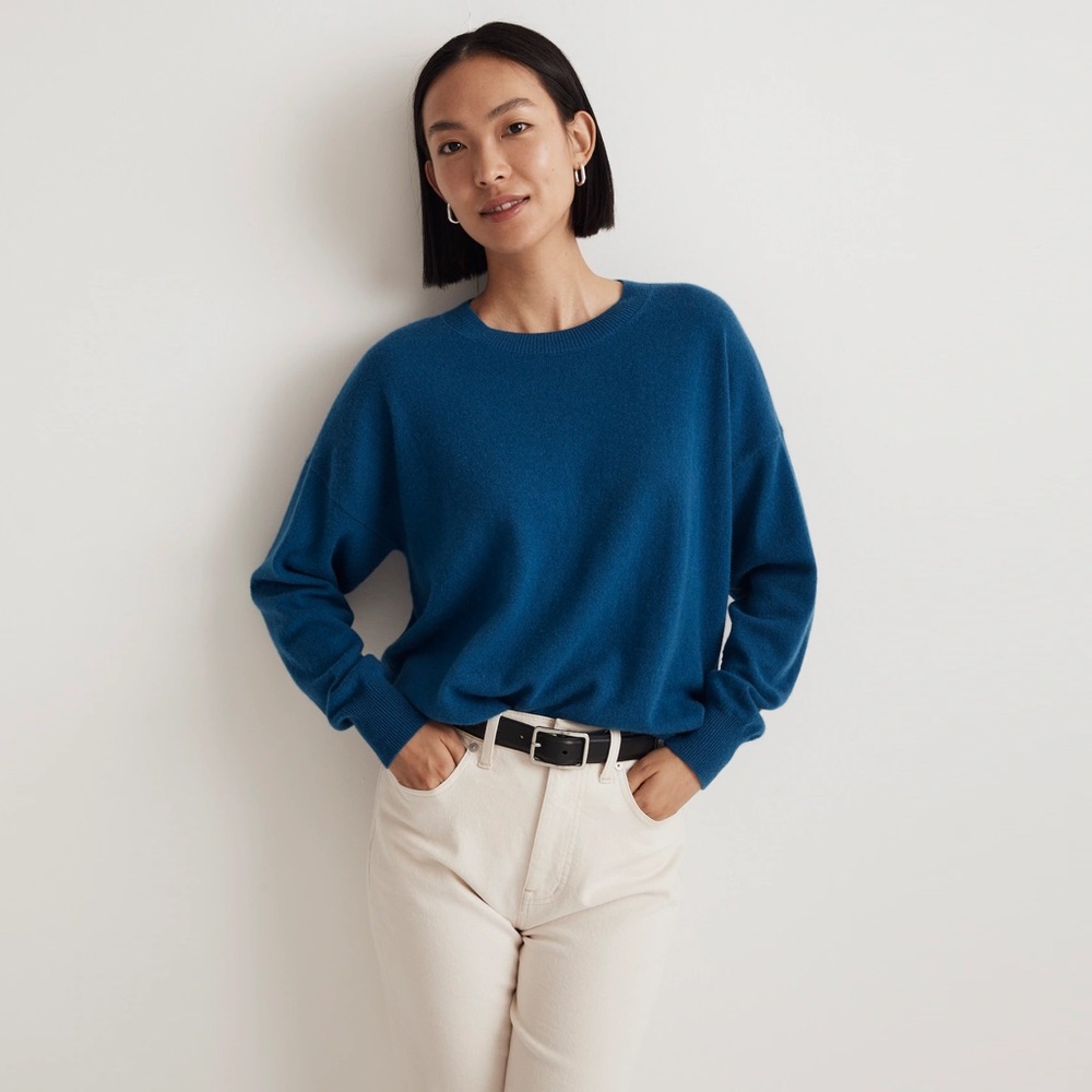 Madewell - (Responsible Cashmere
Oversized Crewneck Sweater - Pacific Cove